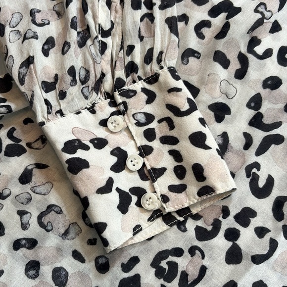 Bella Dahl Animal Print Raw Hem Top sz S - Picture 5 of 12